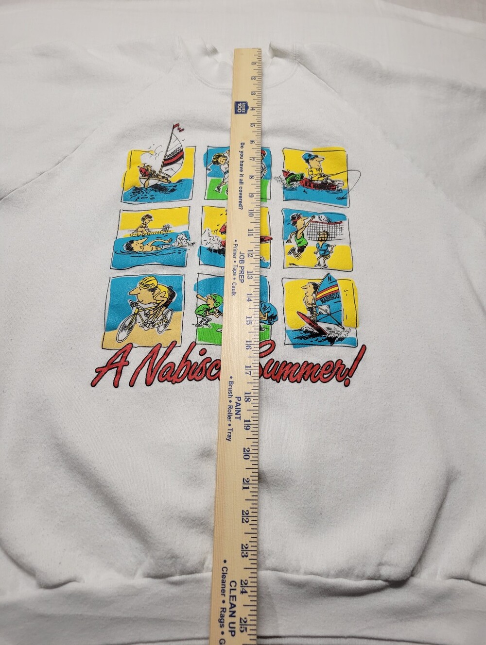 Vintage 90s NABISCO graphic Sweater Sz 2XL USA Made White Pullover - Picture 4 of 7
